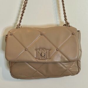 Bartley Mischa Beige Quilted Crossbody Purse